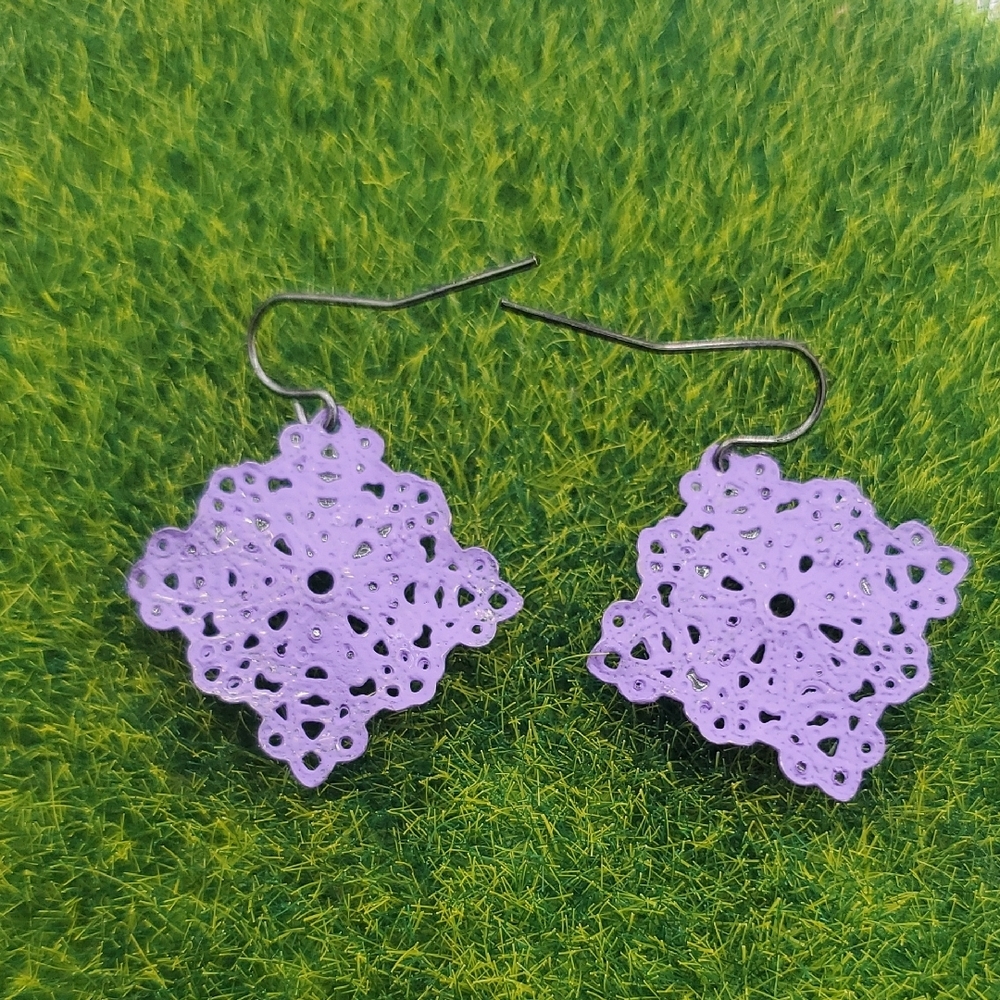Elegant Purple Lace Earrings E709